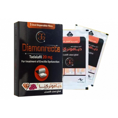 DIAMONRECTA 20 MG ( TADALAFIL ) 5 ORAL DISPERSIBLE FILMS